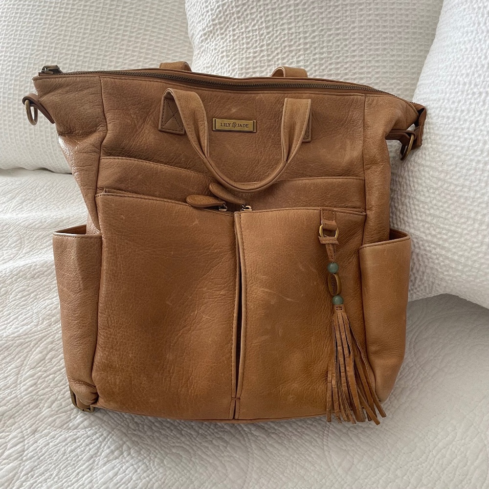 Lily Jade Caroline Convertible Tote Diaper Bag Backpack (Leather)